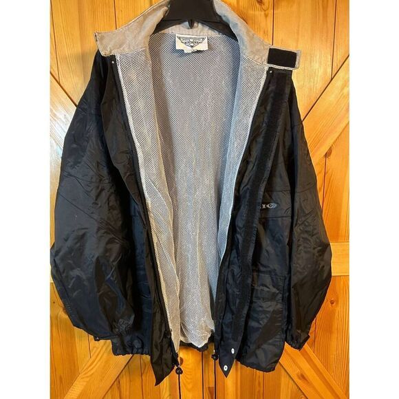 Teknic Motorcycle Rain Jacket Black Pockets Elastic Waist Size XL READ (8930) - Picture 3 of 10